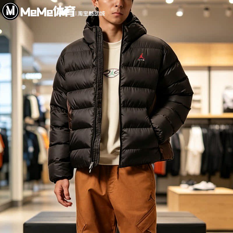 耐克男装保暖面包服连帽棉服外套