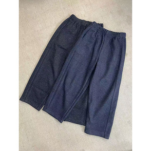 加厚显瘦直筒八分裤 女冬季 1209 加绒加厚老钱风羊毛呢阔腿裤 新款