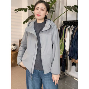 2025春秋款 连帽拉链外套女宽松显瘦百搭休闲上衣6025