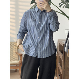 稻子家2026爆爆款细竖条纹日系百搭休闲衬衫女装上衣10279