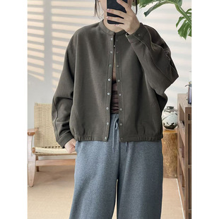 2025秋款文艺复古百搭外套女气质小个子暗扣上衣12670