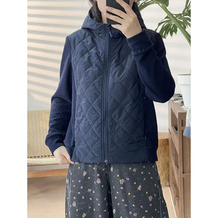 2025秋冬新款澳绒拼接连帽拉链开衫外套女宽松显瘦百搭上衣6298