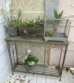 阳台露台店铺陈列超美双层铁质桌子 法式 花园 庭院 杂货桌 旧感