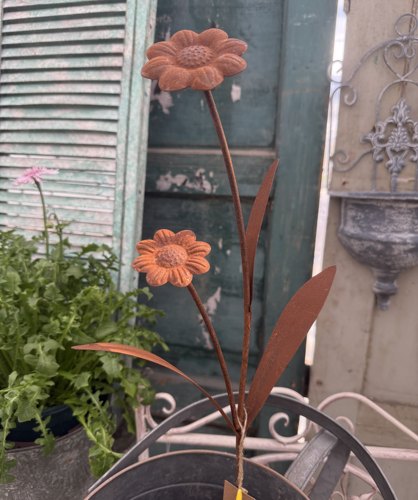 莫里斯花园 花园杂货锈色花朵插花盆插高62 宽13