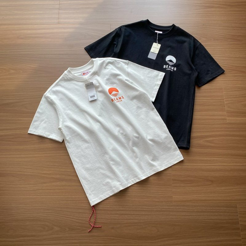 BEAMS JAPAN KYOTO日系小红绳富士山25SS印花短袖T恤