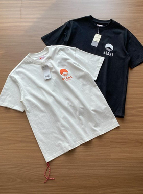 BEAMS JAPAN KYOTO日系小红绳富士山25SS印花短袖T恤