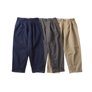 BEAMS JAPAN 22SS日系小红绳双褶锥形裤九分裤宽松休闲长裤
