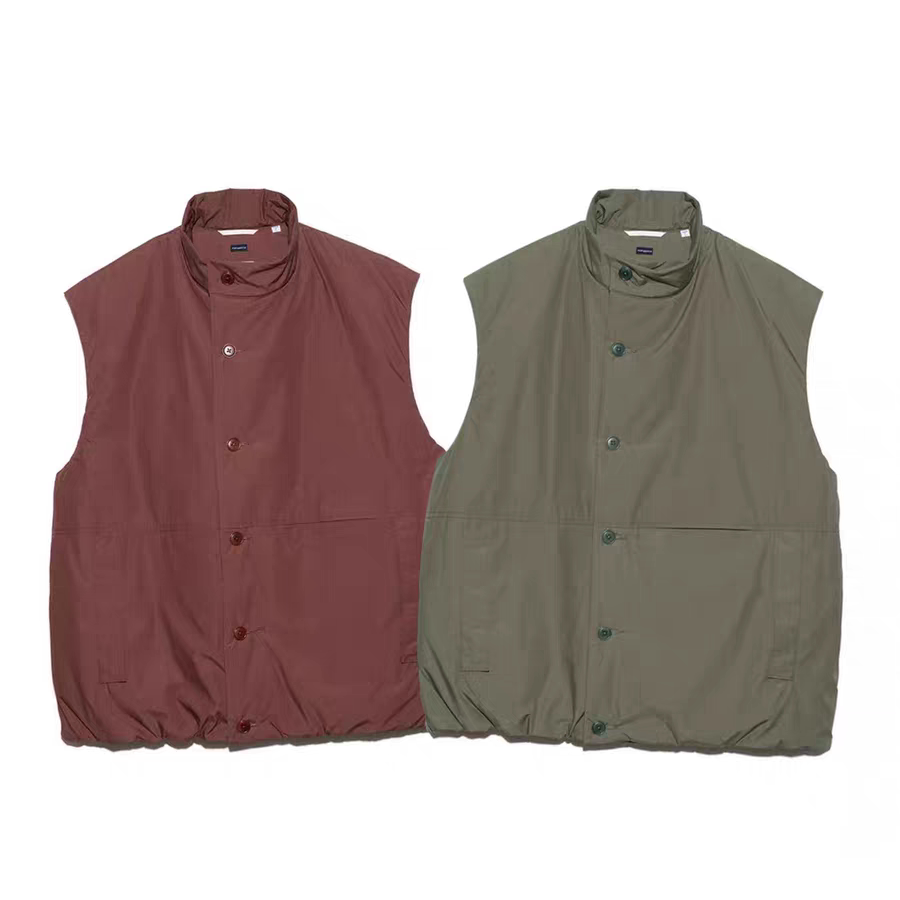 NANAMICA日系男女同款户外机能防风保暖立领夹棉马甲背心棉服