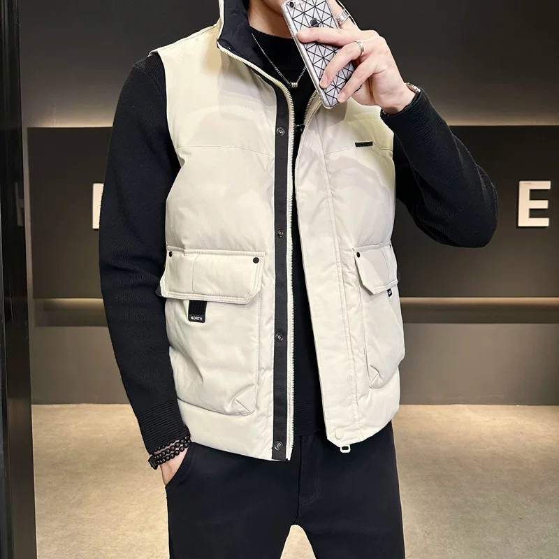 罗蒙高端羽绒马甲男款休闲日系外套潮2026秋冬新款男士轻薄羽绒服