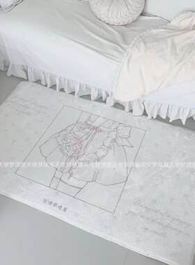 卧室床边门口地毯原创设计法兰绒