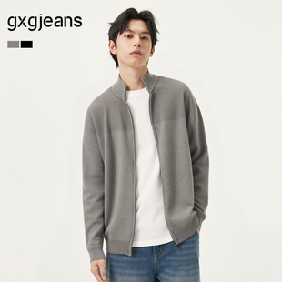 25秋新品 gxg.jeans男装 外套 开襟拉链毛衣线衫 肌理拼接设计时尚