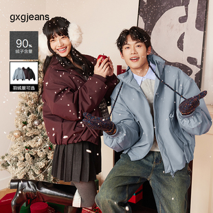 gxgjeans工装风立领夹克式羽绒服