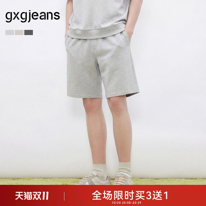 gxgjeans男装 多色基础纯色宽松简约休闲男裤短裤男生 26夏新品