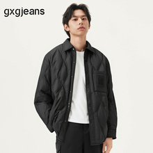 gxg.jeans男装 黑色口袋设计简约衬衫式轻薄款羽绒服 24冬季新品