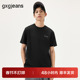 gxg.jeans男装 25年夏新品 黑色字母印花休闲宽松圆领短袖 T恤男