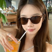 MELIYA玳瑁色茶片猫眼墨镜女高级感方圆脸显瘦太阳眼镜防晒TR90男