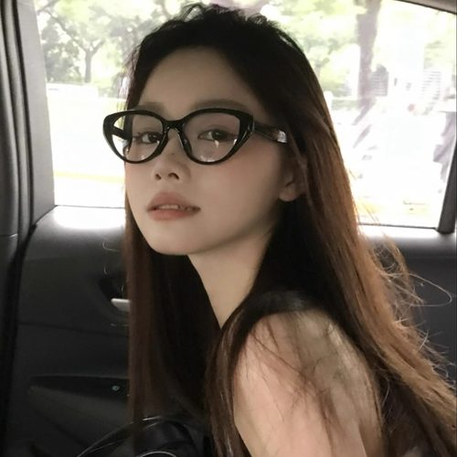 MELIYA复古素颜黑框猫眼眼镜女高级感大脸时尚眼镜架可配近视度数