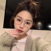 MELIYA高智感纯欲超轻眼镜近视配度数金丝边方框防蓝光显瘦圆脸潮