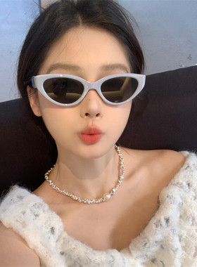 MELIYA复古三角猫眼墨镜gm太阳眼镜ins韩国蓝色墨镜防晒百搭男女