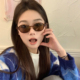 MELIYA复古猫眼豹纹椭圆韩版 防紫外线太阳镜ins街拍小红书墨镜女