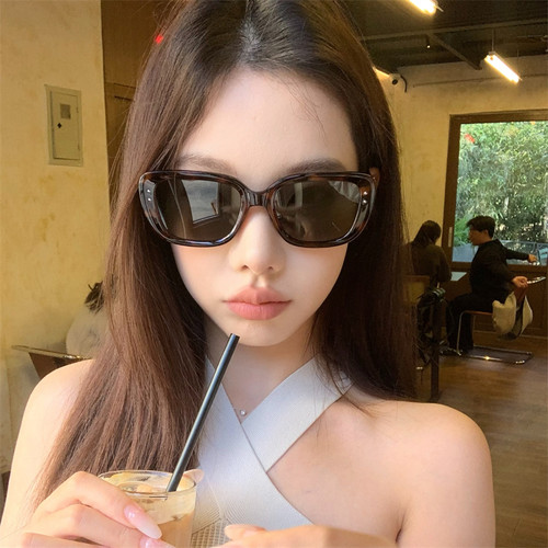 MELIYA方形豹纹色墨镜女款显脸小高级感夏季海边度假太阳眼镜偏光