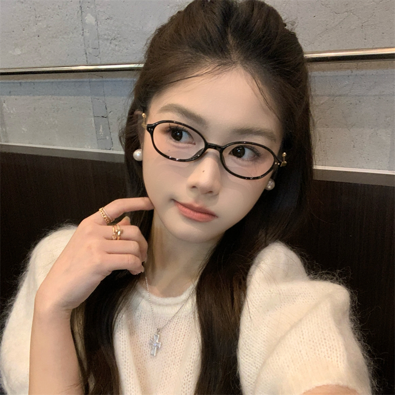 MELIYA椭圆小框书呆子眼镜框超轻近视防蓝光眼睛光学镜架配近视女