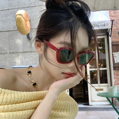 MELIYA欧美风辣妹猫眼偏光墨镜显瘦大框防紫外线红色高级感太阳镜