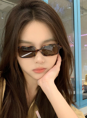 MELIYA书呆子墨镜女方框玳瑁豹纹色太阳眼镜jennie同款防紫外线潮