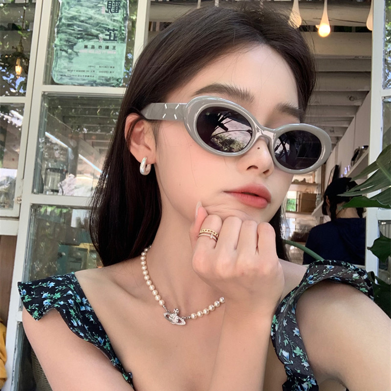 meliya2024新款gm猫眼墨镜女高级感灰色太阳镜椭圆形ins显脸小潮