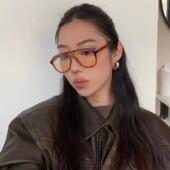 MELIYA欧美双梁大框近视眼镜可配度数男飞行员镜框女显瘦修颜神器