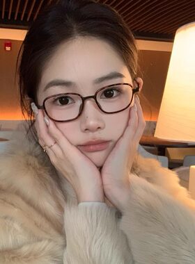 MELIYA复古长方形斯文豹纹眼镜TR90配度数高度近视素颜平光镜框女