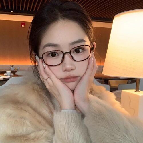 MELIYA复古长方形斯文豹纹眼镜TR90配度数高度近视素颜平光镜框女