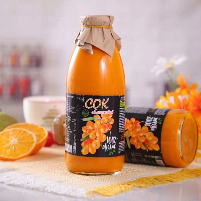 俄罗斯进口沙棘汁100%果汁野生沙棘原浆无添加蔗糖0脂VC饮料饮品