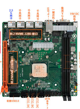 ITX主板D1581集显主板PCDN神板NAS迷你主板2.5G网口主板