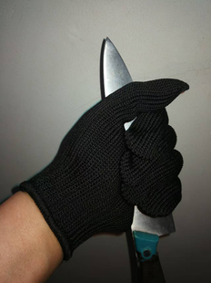 防割手套钢丝防割手套五指劳保耐磨防刀切割防爆配发安保黑色防刺