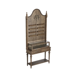 复古中古风珠宝展示柜古玩玉器首饰玻璃陈列柜首饰品玻璃高柜定制