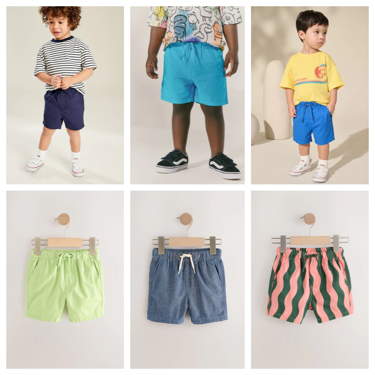 英国NEXT童装25夏新男童男宝宝纯色休闲帅气百搭橡筋腰纯棉短裤