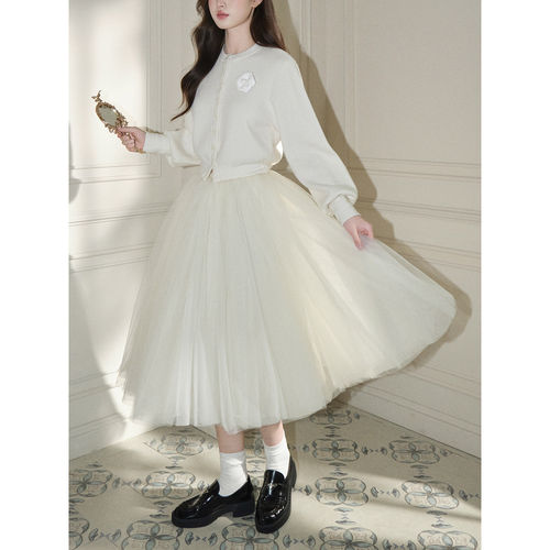 avenemt/法式网纱半身裙/