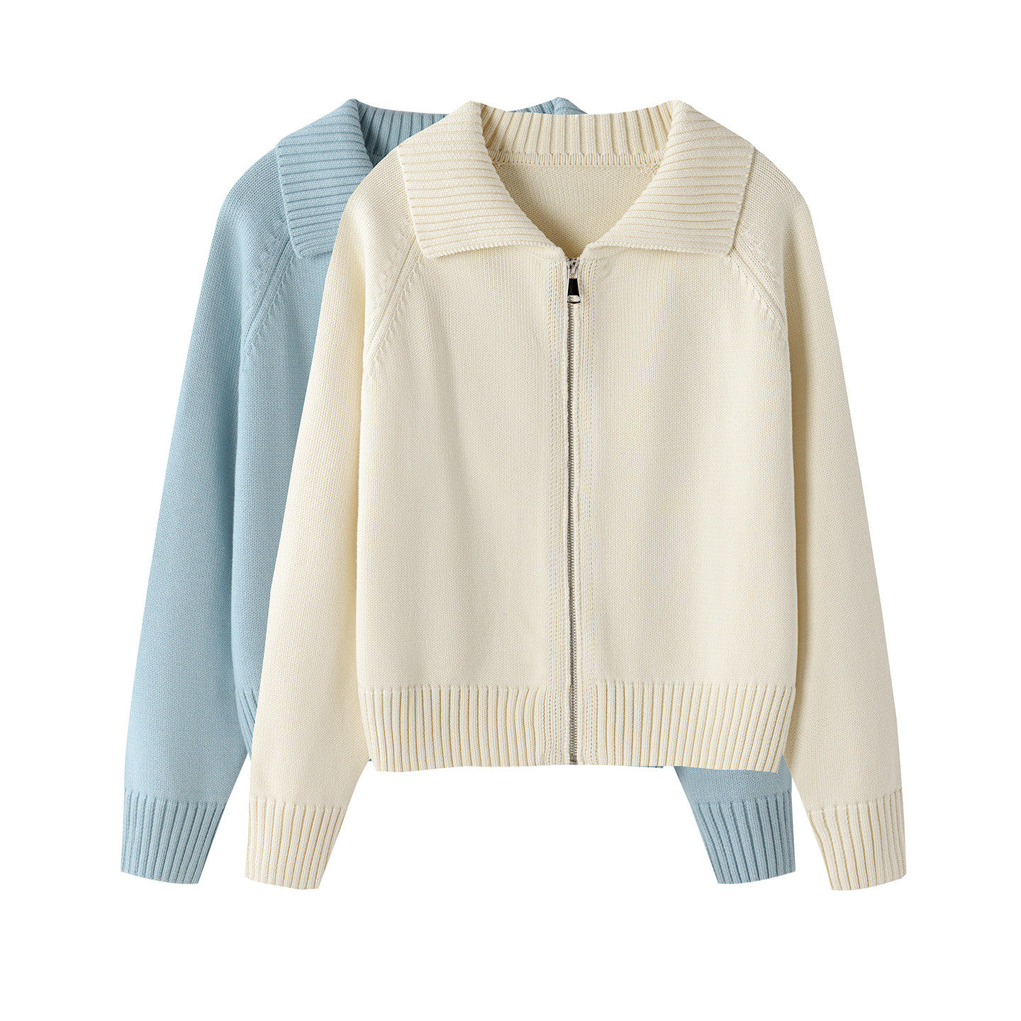 纯棉开衫外套女娃娃领拉链短款休闲秋冬季外穿翻领小个子女士毛衣,女装/女士精品,毛衣,淘宝优惠券,粉丝福利购,淘宝优惠卷