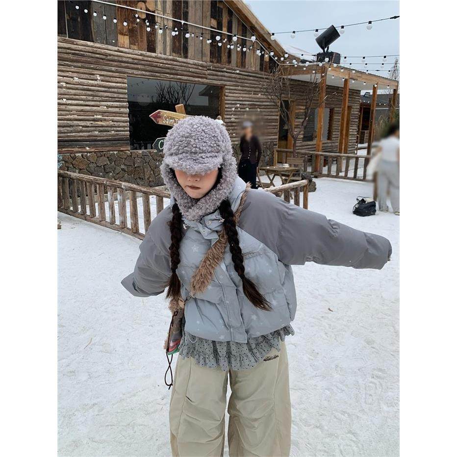 195大喜 美式立领短款棉服外套女冬季百搭面包服连帽撞色棉衣棉袄,个性定制/设计服务/DIY,棉服工装,淘宝优惠券,粉丝福利购,淘宝优惠卷