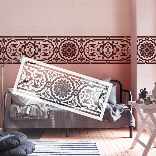 57cm-114cm模板墙绘画画镂空DIY工具手绘模具装饰喷漆腰线 S453