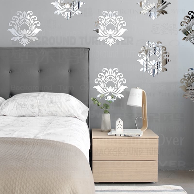 宿舍欧式花朵镜面墙贴