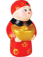 Tianjin Niren Zhang colored clay figurine doll, Prosperity doll, attracting wealth and treasures, folk characteristic handicraft decorative item, portable gift thumbnail 7