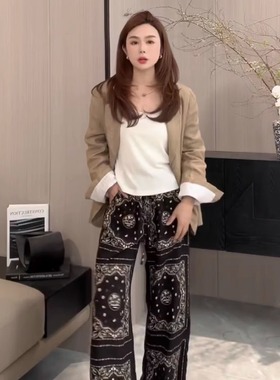 kokokaaran/可可咔伦苏梅岛 25新款美式复古直筒休闲裤SH250187