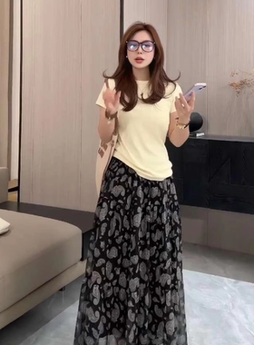 kokokaaran/可可咔伦 腰果花碎花春夏洋气显瘦百搭半身裙SH250116