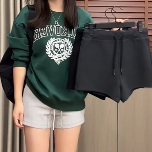 kokokaaran/可可咔伦25新款百搭休闲高腰弹力松弛感短裤SH250611