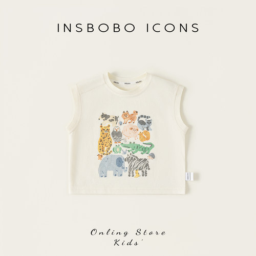 INSbobo动物卡通印花背心