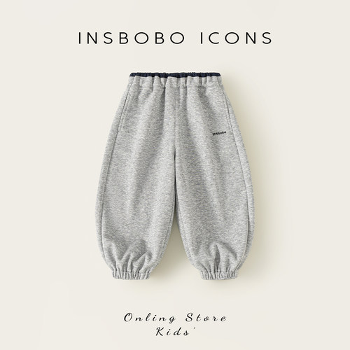 INSbobo撞色简约束脚休闲卫裤
