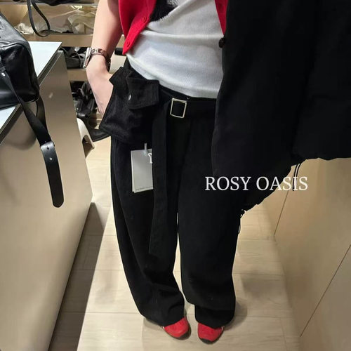 美式复古结构分割弯刀裤-送腰包