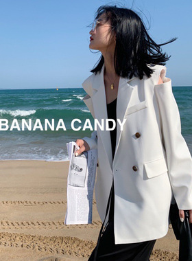 小众设计款肩部毛边镂空西装~春宽松版外套意法精品女装82008